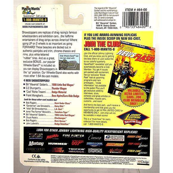 Johnny Lightning Show Stoppers G.E. SHUMPERT'S THUNDER WAGON, New, See Pics! - Picture 6 of 6